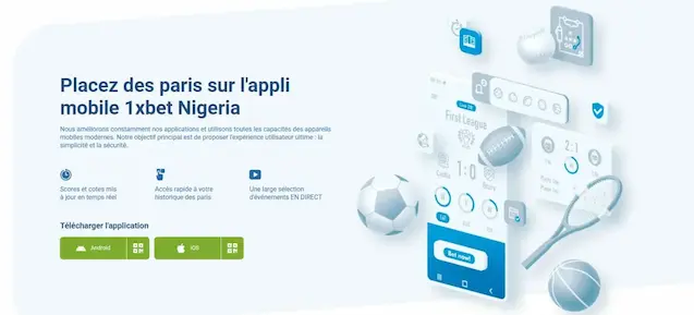 Application mobile 1xBet pour Android et iOS en Afrique